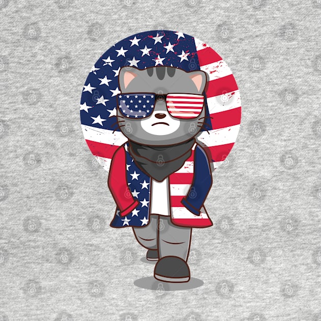 American Fashionista Cat by Luna Illustration